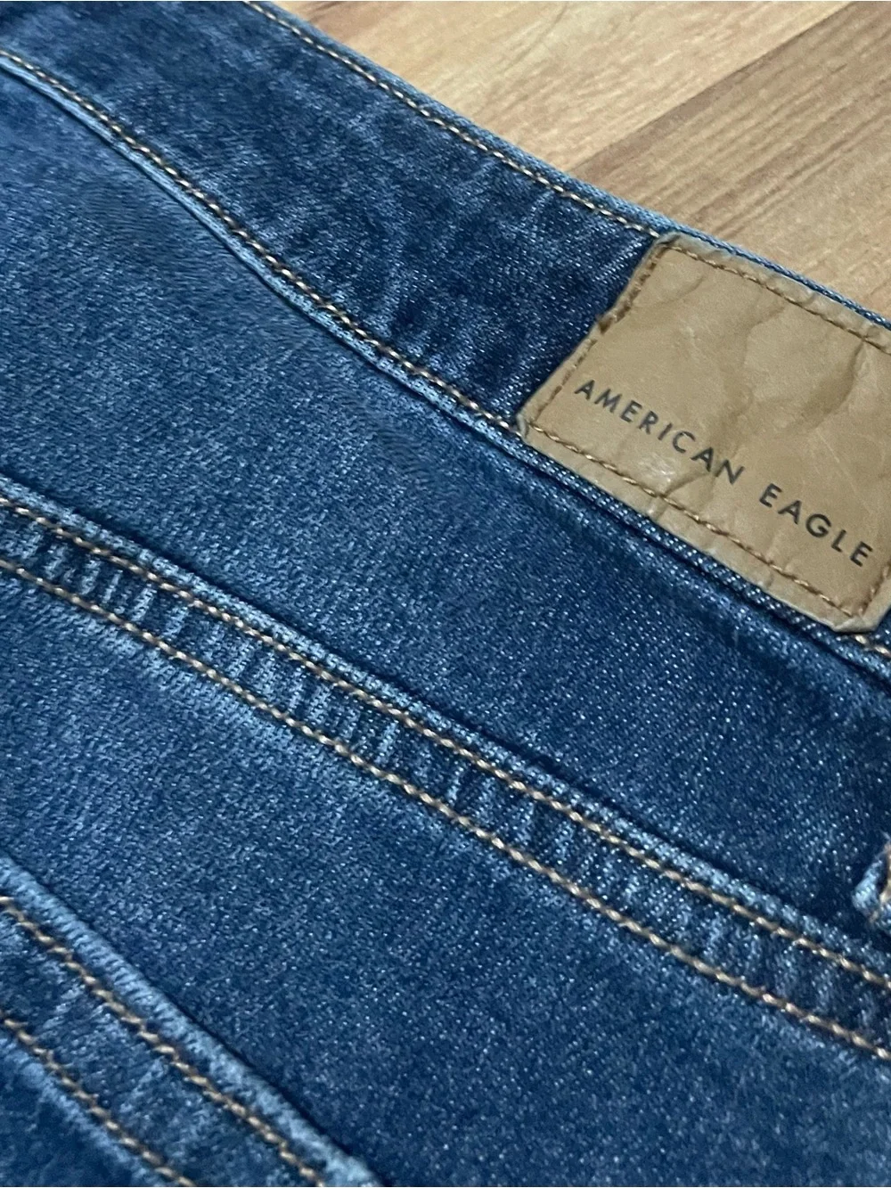 AE Low Rise Baggy Wide Leg Dreamy Drape Stretch Denim Jeans Raw Hem Sz 2